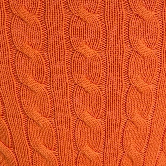 Polo Ralph Lauren Cable Knit Button Cardigan Orange Heritage Preppy Old Money-S - Picture 6 of 10